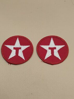 Lot of 2 Vintage Red TEXACO Embroidered Patch Gas Station Oil 80s 90s Y2K